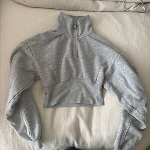 ALO Yoga Heather Gray Quarter-Zip Top